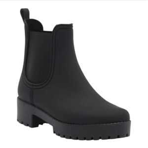 NEW Jeffrey Campbell Rainz Lug Sole Rain Chelsea Stretch Boot Black SZ 10
